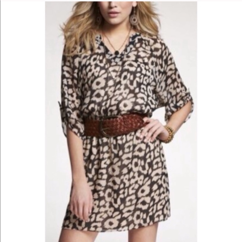 Tan and Black Leopard Express Dress Size XS